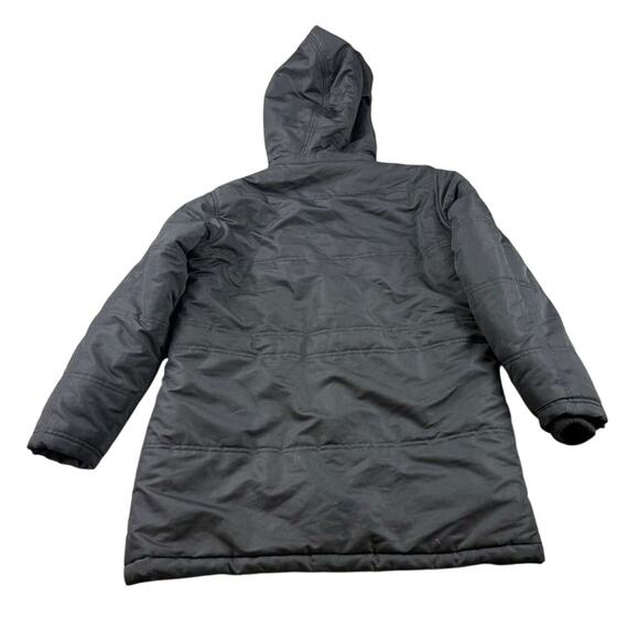 Timberland Parka Jacket Women M Black Fleece Lined Faux Fur Hooded Fleece Lined - Picture 2 of 9